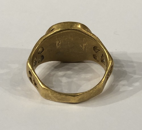 Antique Jewellery  - Roman Opus Interrasile Gold Ring with a Gryllus