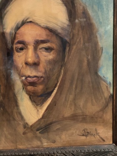 Tableaux et dessins Dessin, Aquarelle & Pastel - Portrait du Pacha Thami El Glaoui -  Alphonse Birck (1859-1942) 