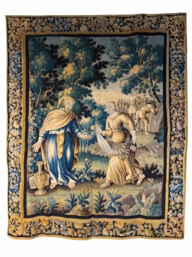 Early 18th century Aubusson tapestry depicting the harvest