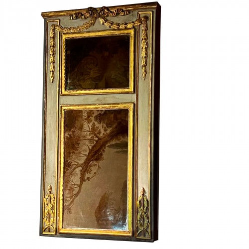 Louis XVI Trumeau Mirror Golden Wood