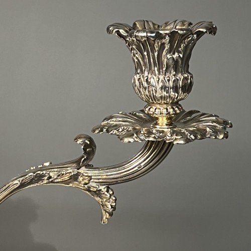 Argenterie et Arts de la table  - Paire de chandeliers en argent