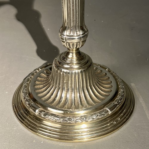 20th century - pair of solid silver candlesticks