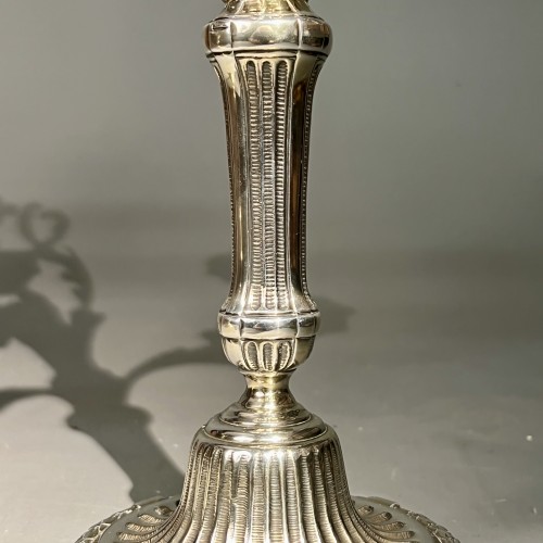 pair of solid silver candlesticks - Art nouveau