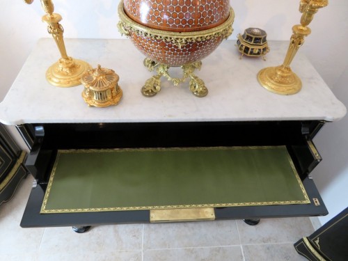 Commode Secrétaire en marqueterie Boulle fin 19e - Mobilier Style Napoléon III