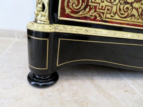 XIXe siècle - Commode Secrétaire en marqueterie Boulle fin 19e