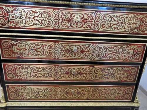 Antiquités - Drawers of Desk in Boulle marquetry 19th period Napoléon III