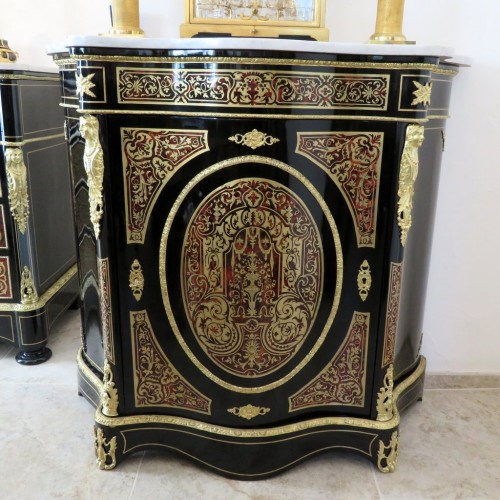 Meuble d'appui en marqueterie Boulle époque Napoléon III - Mobilier Style Napoléon III