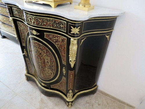 Antiquités - Cabinet in Boulle marquetry 19th Napoléon III