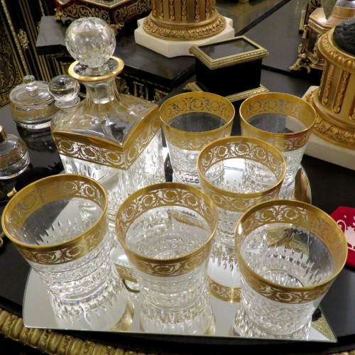 Whisky set in crystal St-Louis - Thistle gold - silverware & tableware Style Art nouveau