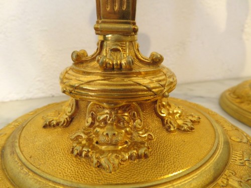 Antiquités -  Pair of Candelabra golden Bronze XIXe period