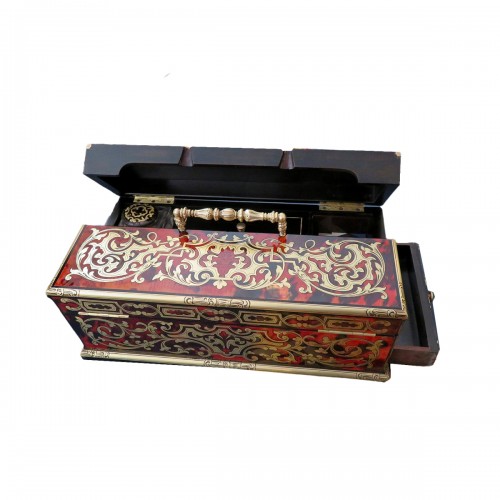 Pen Box of Master in Boulle marquetry Napoleon III period 19th