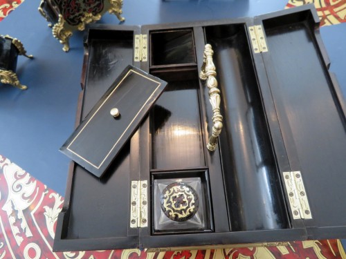 Antiquités - Pen Box of Master in Boulle marquetry Napoleon III period 19th