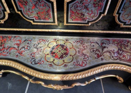 19th century - Console in Boulle marquetry 19th Napoleon III period Stamped Béfort