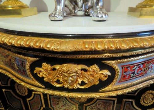 Console in Boulle marquetry 19th Napoleon III period Stamped Béfort - Napoléon III