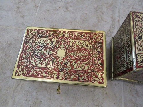  Navy writing desk in Boulle marquetry Napoleon III period 19th - Napoléon III