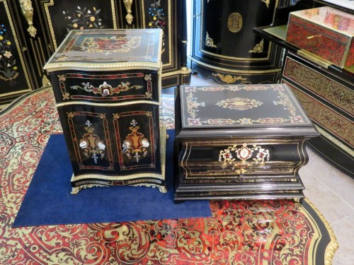 Antiquités - Tantalus Box in Boulle marquetry Napoleon III period 19th Ouraline crystal