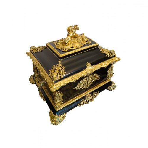 Large Jewelry Box with Bronze Napoleon III period 19th