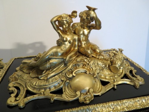 Importante Boite à bijoux noire et bronze d'époque Napoléon III - Objets de Vitrine Style Napoléon III