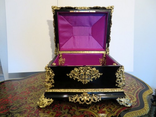 Antiquités - Large Jewelry Box with Bronze Napoleon III period 19th