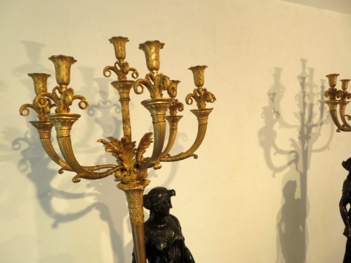 Pair of early 19th century bronze Candelabra - 