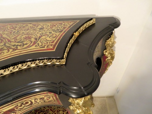 Console Planter in Boulle marquetry 19th Napoleon III period - Furniture Style Napoléon III