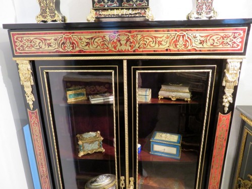 Antiquités - Napoleon III Boulle marquetry Display cabinet