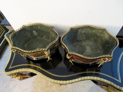 Pair of Napoleon III Planter in Boulle marquetry - 