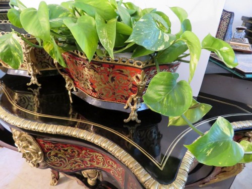 Napoléon III - Pair of Napoleon III Planter in Boulle marquetry