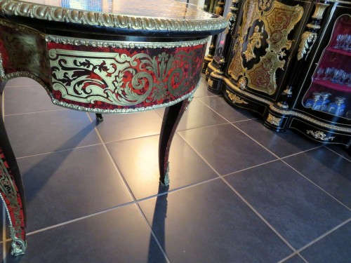 Table in marquetry Boulle 19th Napoléon III period - Perfect condition - 