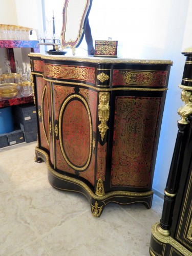 Cabinet in Boulle marquetry 19th Napoléon III - Furniture Style Napoléon III