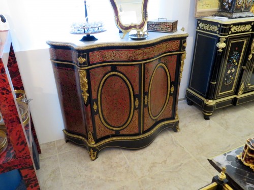 Mobilier Buffet - Meuble d'appui en marqueterie Boulle toutes faces époque Napoléon III