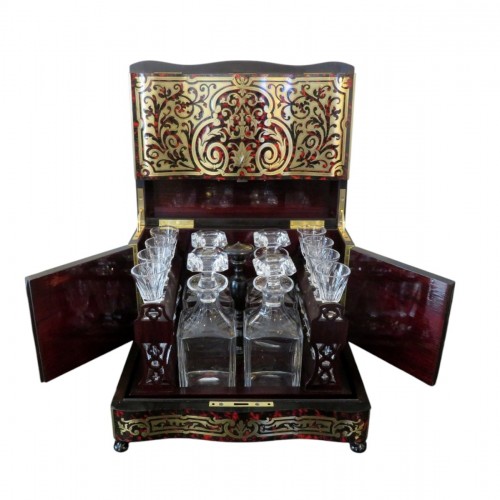 crystal Tantalus Box Boulle Napoleon III period 19th crystal