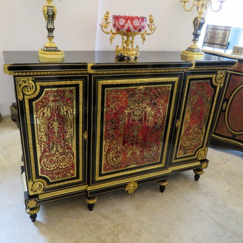 Impressive french credenza in marquetry Boulle 19th Napoléon III - Furniture Style Napoléon III