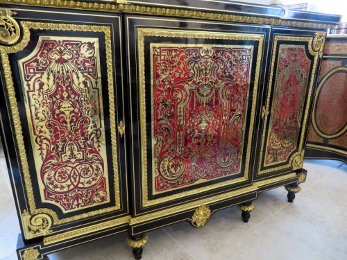 Furniture  - Impressive french credenza in marquetry Boulle 19th Napoléon III