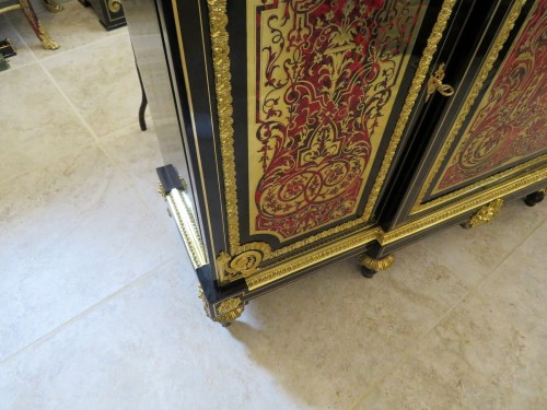 Antiquités - Impressive french credenza in marquetry Boulle 19th Napoléon III