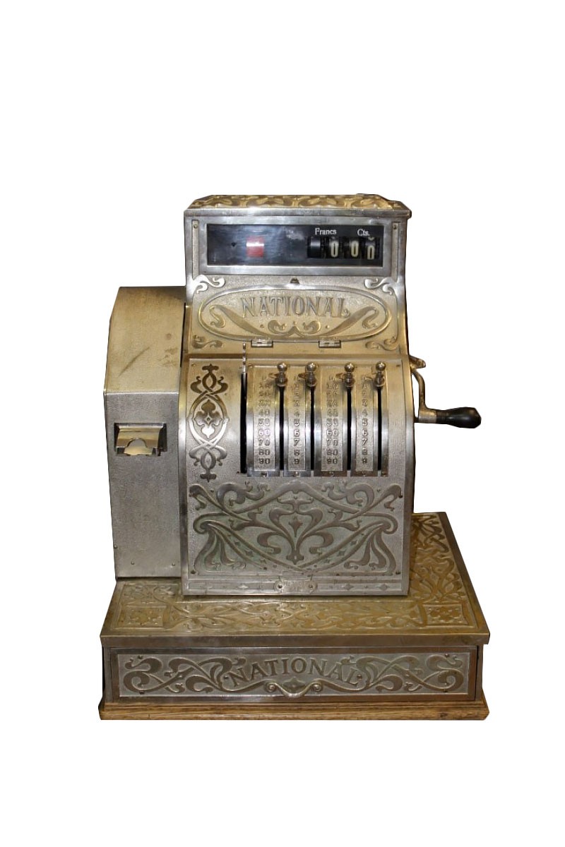 Caisse enregistreuse vers 1900 de marque National - XXe siècle - N.105440,  caisse enregistreuse 
