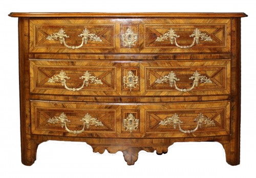 Commode Louis XIV en marqueterie de noyer