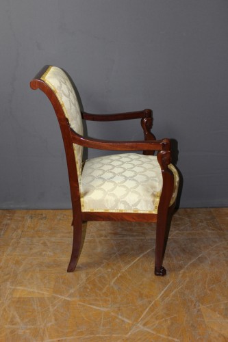 Fauteuil Empire Retour d'Egypte en acajou - Empire