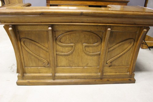 Art Nouveau bar with oak glass cabinet, circa 1900 - Art nouveau