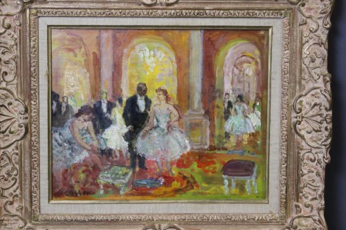 Le foyer de l'Opéra par Marcel Cosson  (1878-1956) - Tableaux et dessins Style Art Déco