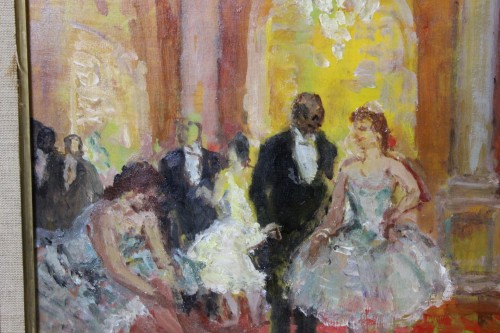 Tableaux et dessins Tableaux du XXe siècle - Le foyer de l'Opéra par Marcel Cosson  (1878-1956)