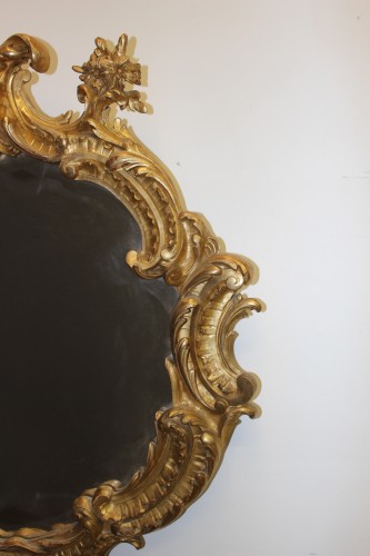 Important miroir Napoléon III en stuc doré - Antiquités Christophe Rochet