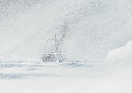 Emanuel A. Petersen (1894-1948) - Ours polaire dans une tempête de neige au Groenland - Galerie de Frise