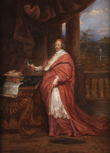 Ecole Française vers 1645 - Portrait du cardinal Mazarin