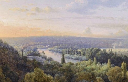 XIXe siècle - Charles-Joseph Kuwasseg (1802-1877) Les coteaux de la Seine en