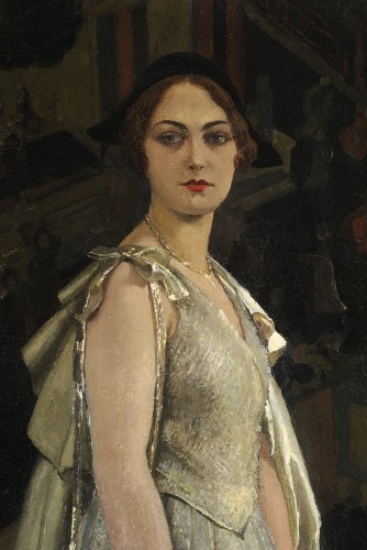 Tableaux et dessins Tableaux du XXe siècle - Paul-Albert Laurens (1870-1934) La Robe d’argent, portrait d’Hélène Kauffmann