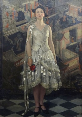 Antiquités - Paul-Albert Laurens (1870-1934) La Robe d’argent, portrait d’Hélène Kauffmann