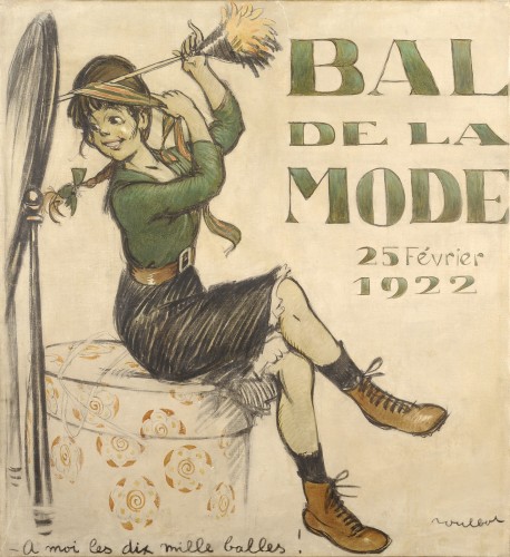 Francisque Poulbot (1879-1946) Peinture - Projet d’affiche pour le Bal de la Mode