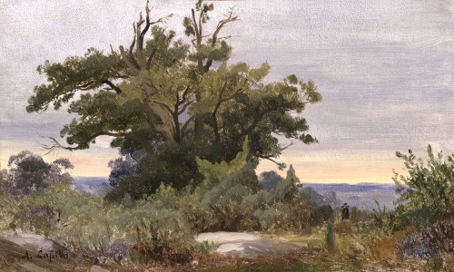 Louis-Auguste Lapito (1803-1874) Le peintre en forêt de Fontainebleau