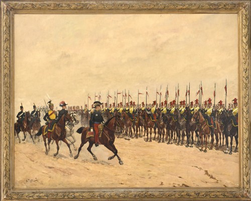 Georges Hyon (1840-1913) Revue de cavalerie du 2ème régiment de Lanciers